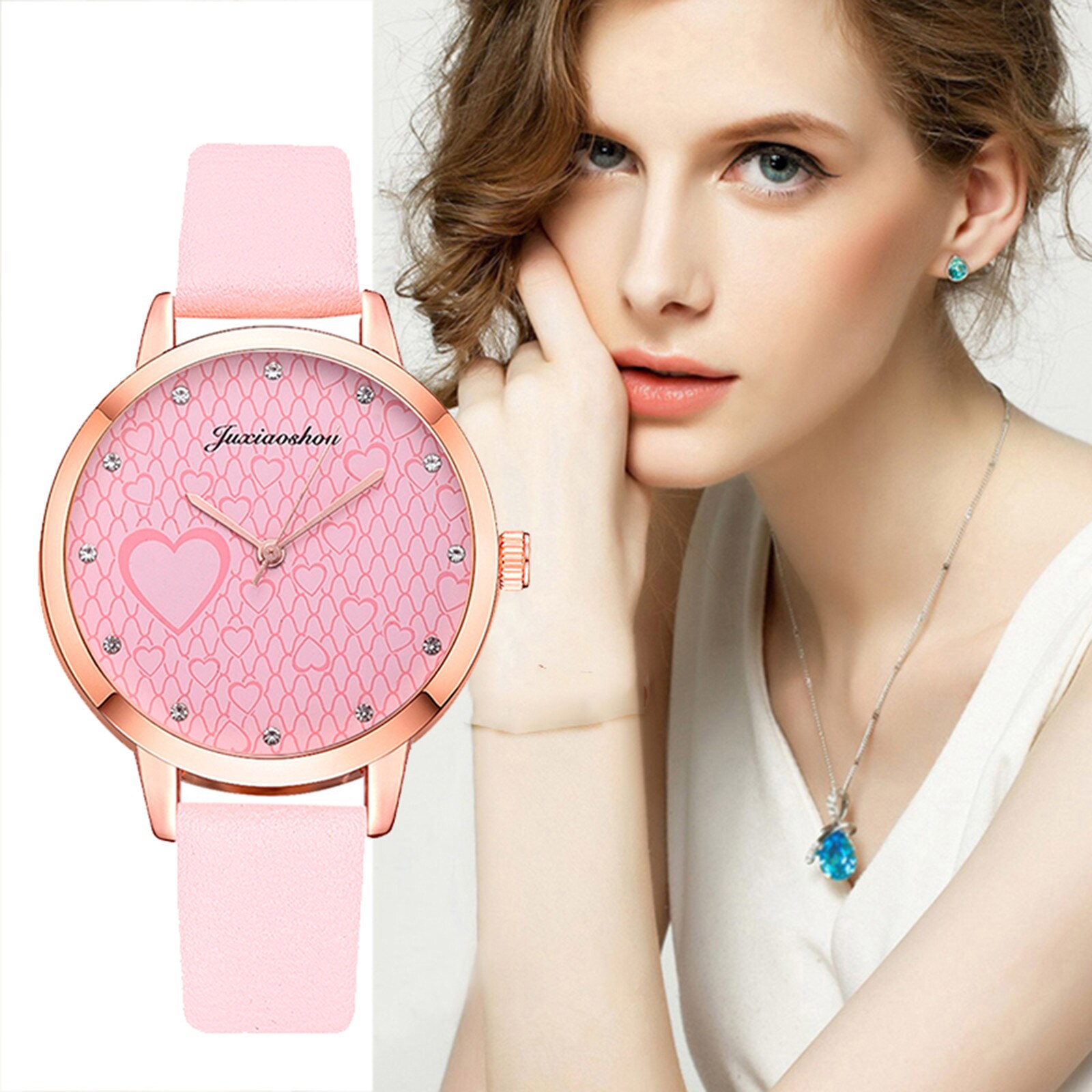 Luxe Horloges Voor Vrouwen Klok Vrouwen Quartz Plastic Lederen Band Analoge Vrouwelijke Horloge Horloge Vrouw Mode