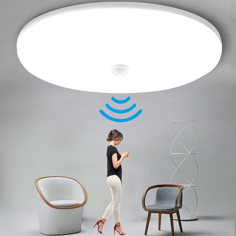 Moderne LED-deckenleuchte PIR Bewegung Sensor Decke Lampe 20W 30W 40W Clever Heimat Leben Sensor Licht flure Flur AC85-265V
