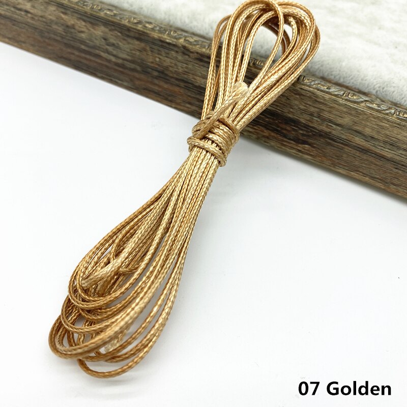 5 yards 1.5mm Waxed Thread For DIY Jewelry Making Thread String Rope String Leather Sewing Hand Wax Stitching For Arts Crafts: 07 Golden