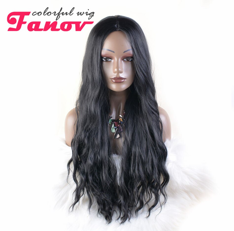 Peluca de cabello rizado largo para mujer, pelo ondulado rojo de 26 pulgadas, parte media, sintético, resistente al calor, para disfraz diario de Cosplay: #1B