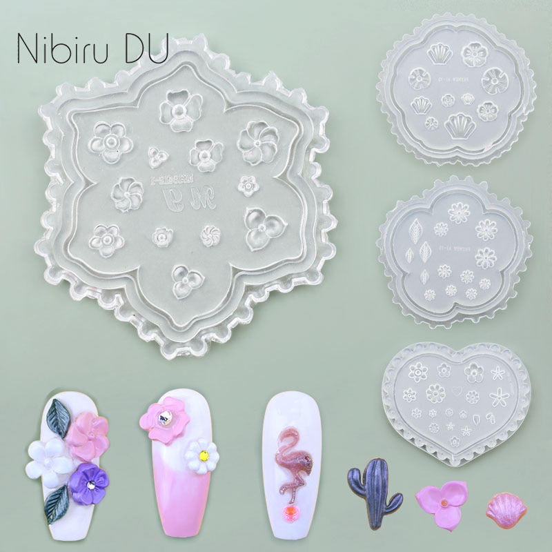 3D Silicone Mold Voor Nail Art Decoraties Acryl Herfst Bladeren Mold Uv Gel Polish Salon Diy Manicure Gereedschap