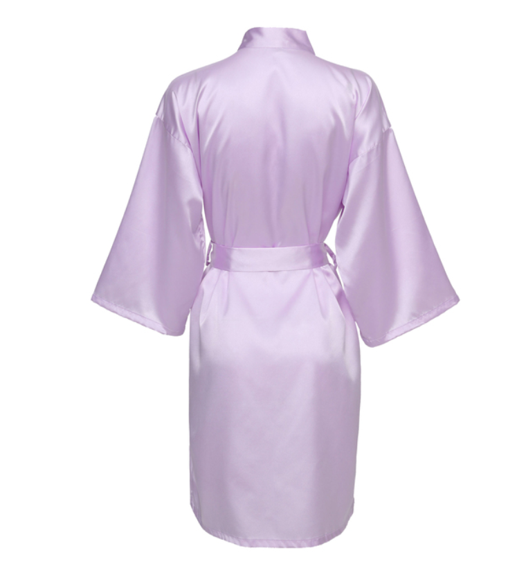Bata de novia para equipo de de boda con letras negras, pijama de satén tipo kimono, albornoz de dama de honor SP2000