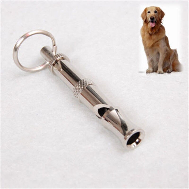 Corrente chave alto treinamento durável portátil filhote de cachorro som ajustável flauta de aço inoxidável ao ar livre pet cão apito