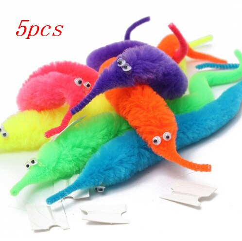 3/5/10Pcs Worm Zachte Leuke Rups Speelgoed Kid Truc Klassieke Speelgoed Rups Speelgoed Street Magic Props kerstcadeau: 5pcs