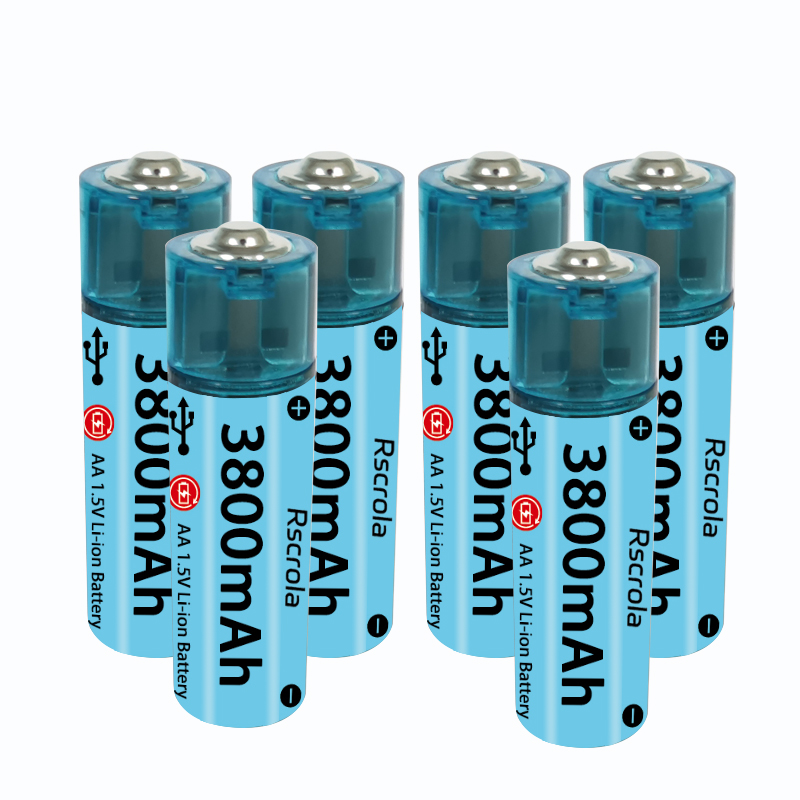 Upgraded AA Rechargeable Battery USB Port AA Li-ion Battery Fast Charge Over 1000 Cycle Works in Extreme Temp Low Self Discharge: GRAY