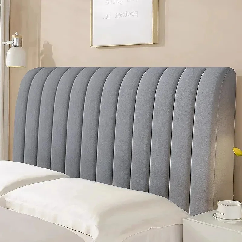 Bed Headboard Cover Luxury Soft Thick Velvet All-inclusive Solid Color Bedside Bed Back Dust Protector Home Room Bed: 150*65cm / Yellow
