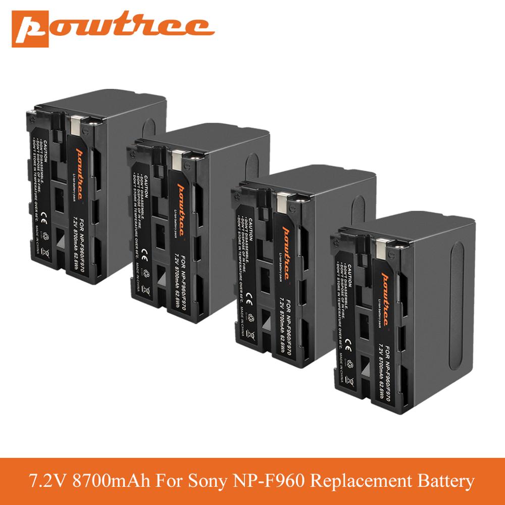 Powtree 8700mAh NP F970 NP-F960 Replacement Battery for Sony NP F970 F960 975 QM91D Batterie DCR-VX2100 DSR-PD150 DSR-PD170 L70