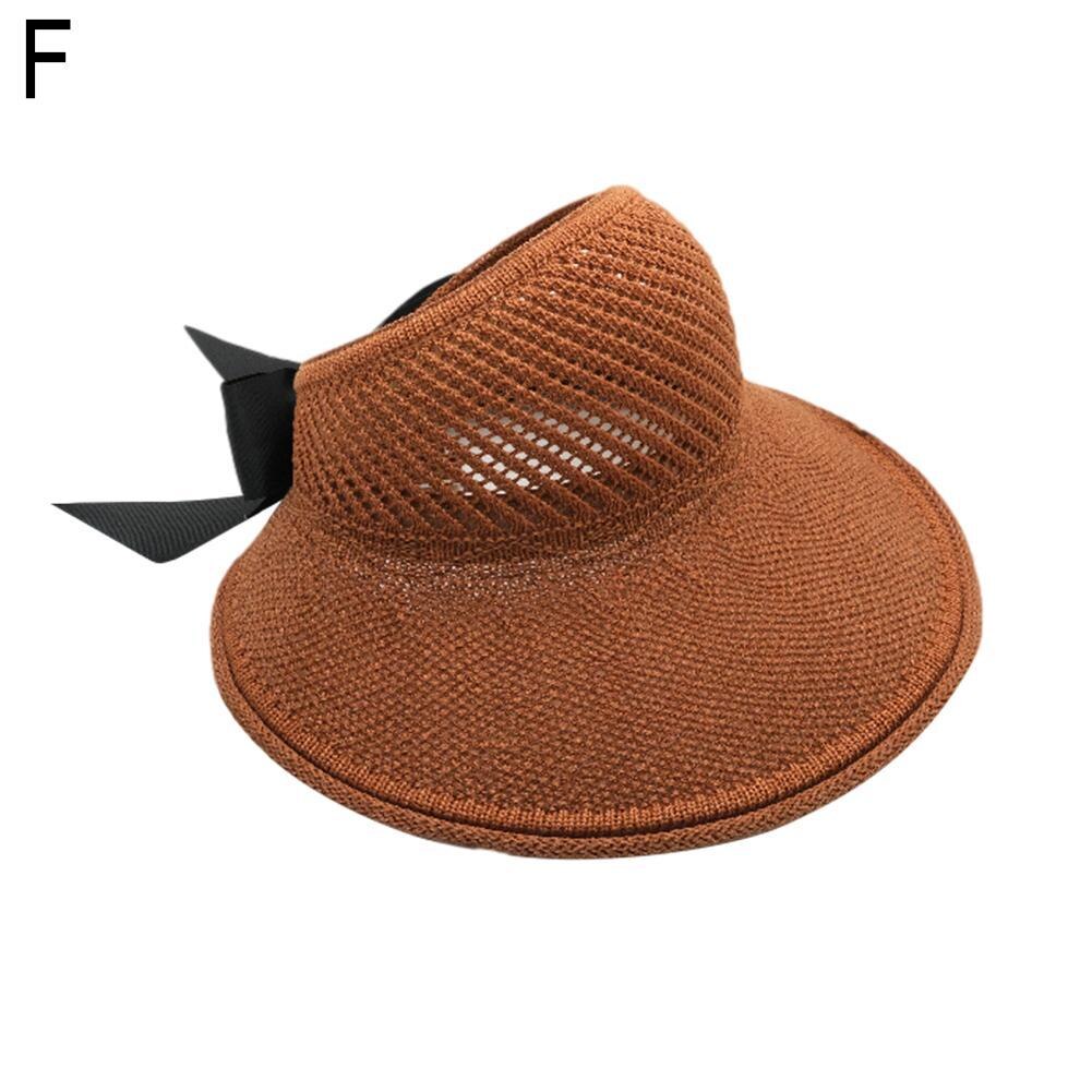 Outdoor Summer Female Sun Hats Big Brim Classic Bowknot Hat Cap For Women Foldable Casual UV Straw Protected Hat Be E2D4: F