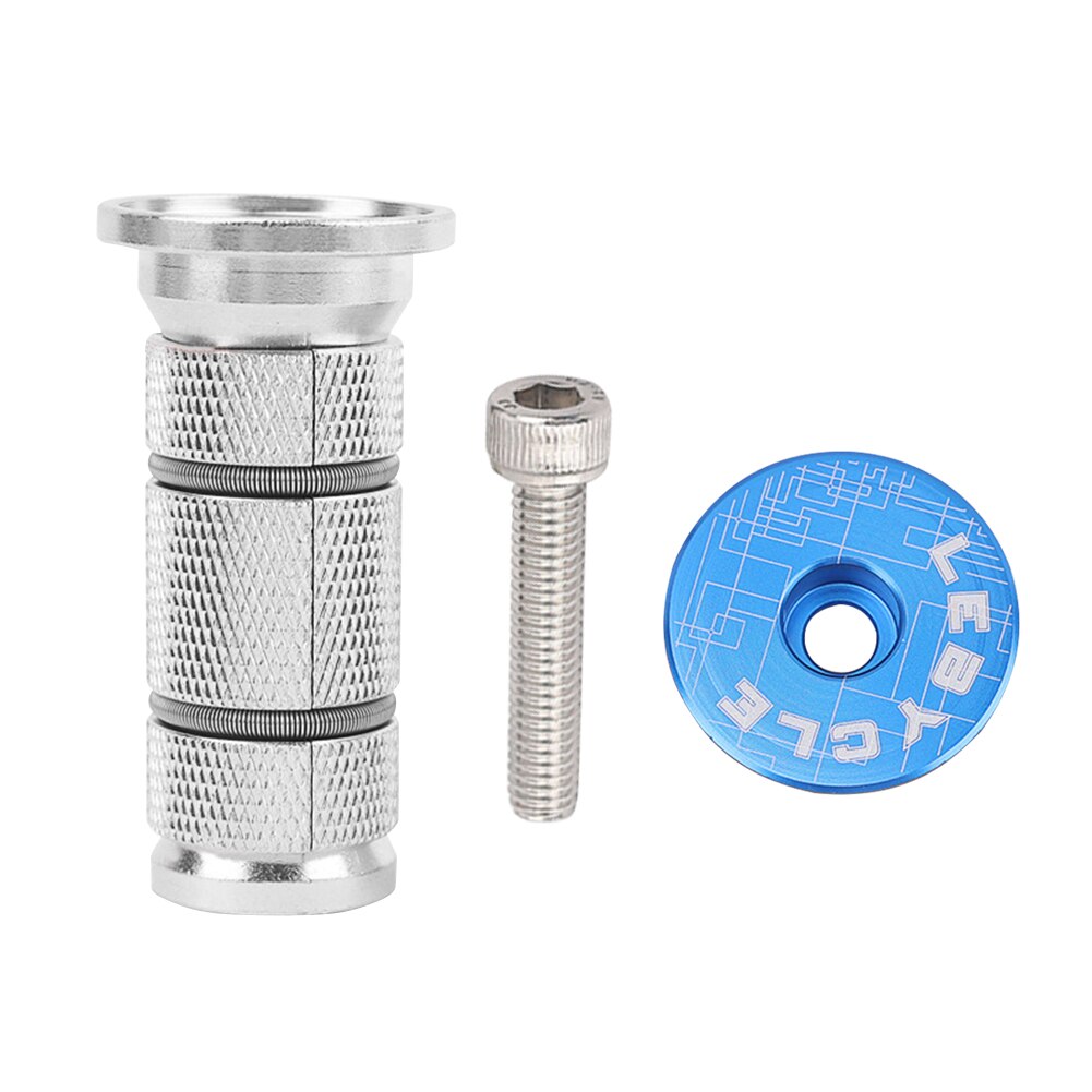 Aluminum Alloy Bike Expander Stem Top Cap Compression Plug Star Nut Mountain Road Bike Expansion Bicycle Front Fork Steerer: Blue