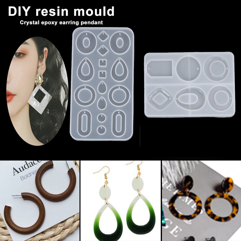 iSuperb 4 stuks Crystal Mallen Hars Mal Epoxy Silicone Casting Mallen voor Gem, Crystal, Diamond, Sieraden Maken, Ketting Hanger DIY Crafts
