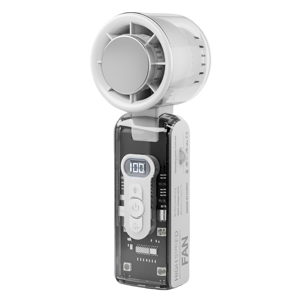 Opvouwbare persoonlijke koelventilator met 100 snelheden, draagbare mini-handventilator, usb-oplaadbaar, 3600 mah, opvouwbare reisventilator: Bruin