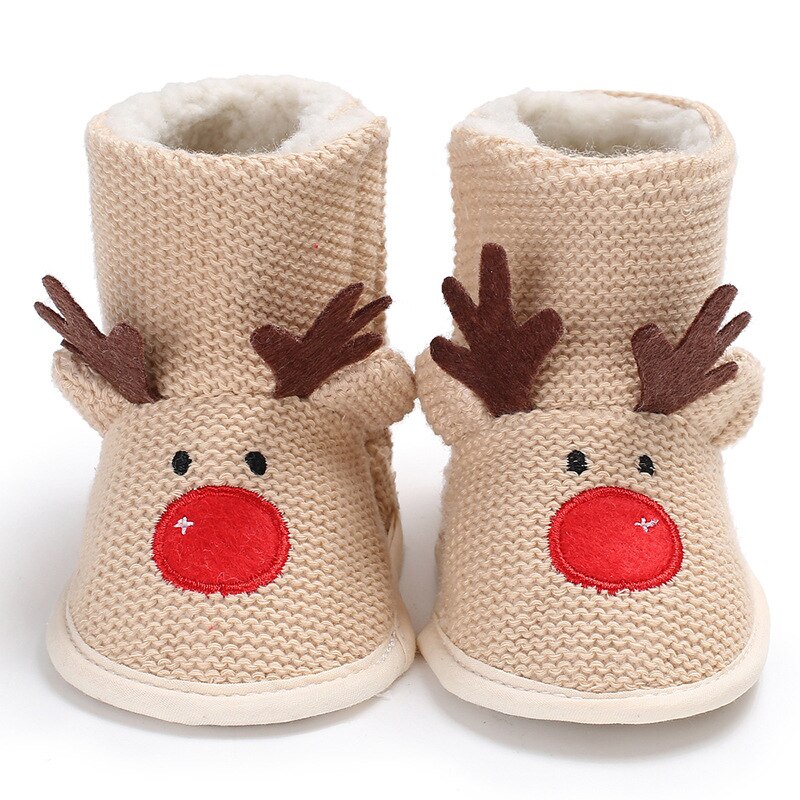 Jolies bottes de neige antidérapantes pour bébé fille, en coton, à semelles souples, de 0 à 18 mois: Apricot / 13-18 mois