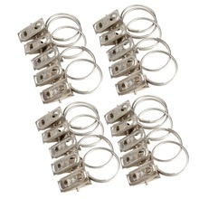 Curtain Buckle Clips 20pcs/pack Stainless Steel Window Shower Curtain Rod Clips Rings Drapery Clips