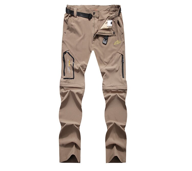 TRVLWEGO Outdoor Men's Detachable Hiking Pants Quick Dry Breathable Summer Camping Trekking Fishing Waterproof Sport Trousers: 6XL / Khaki