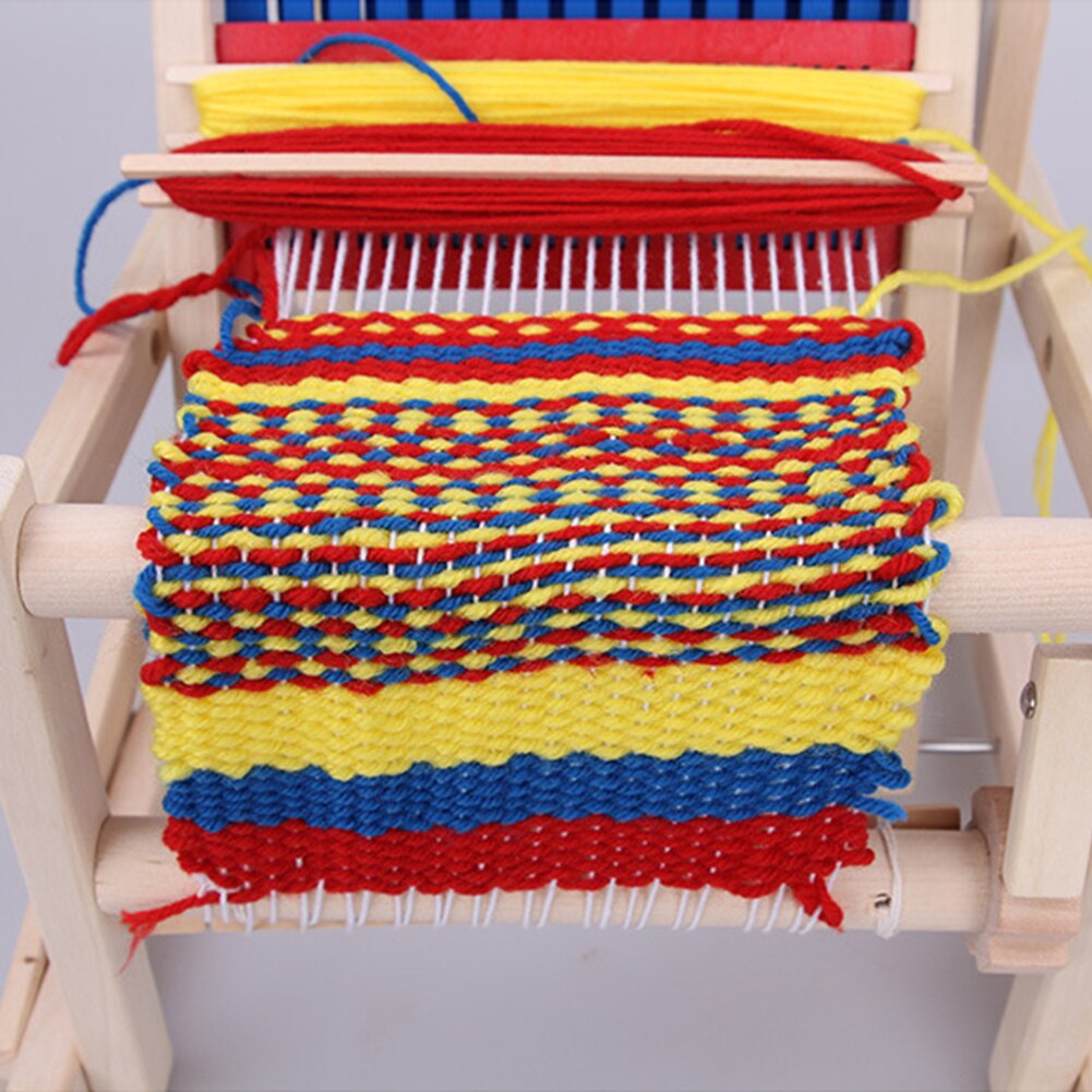Weefgetouw Speelgoed Handgemaakte Diy Weven Toy Loom Kleuterschool Leermiddelen Mini Hand Weefgetouw Houten Textiel Machine Speelgoed Cadeau Voor Kinderen