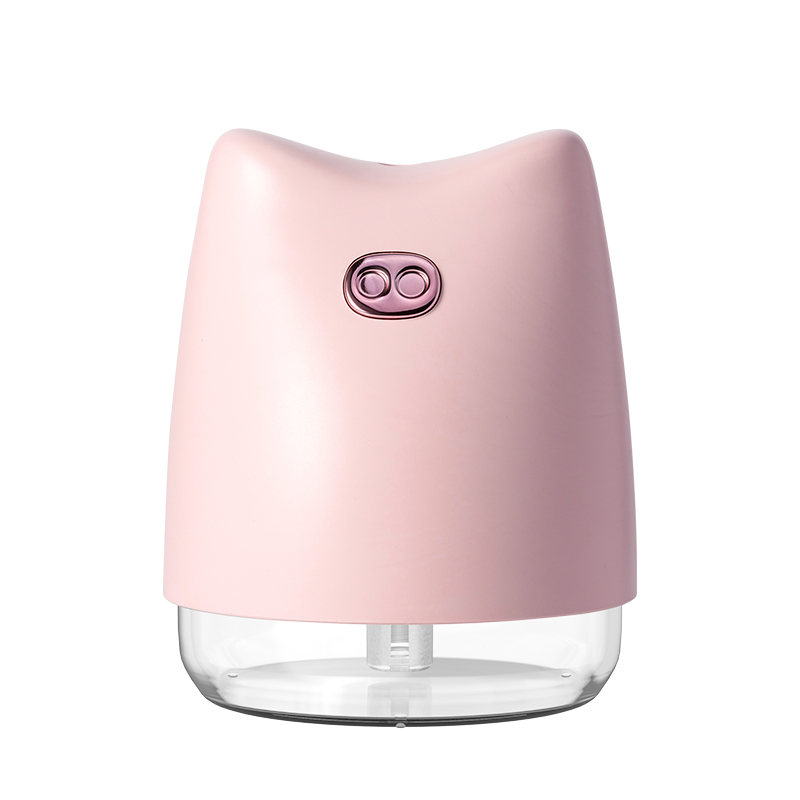 Piggy Humidifier Mini Ultrasonic Humidifiers Led Night Light Aroma Essential Oil Diffuser USB Fogger Car Air Freshener: Pink