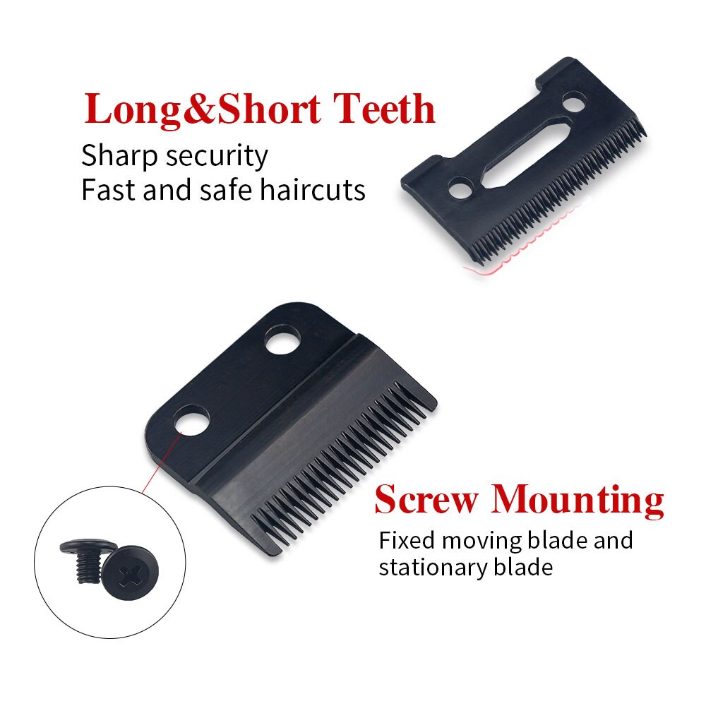 Replacement Removable Blade Hair Clipper Blade Stainless Steel Hair Trimmer Cutting Blade with Screws Clipper Blade