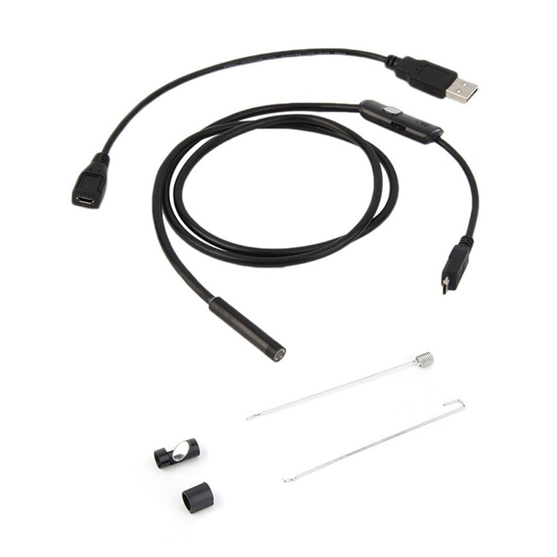 Kebidumei, Mini cámara endoscopio de 7mm, USB, impermeable, boroscopio HD de 720P, tubo de inspección de serpiente, adaptador de cámara de vídeo para teléfono inteligente: Default Title