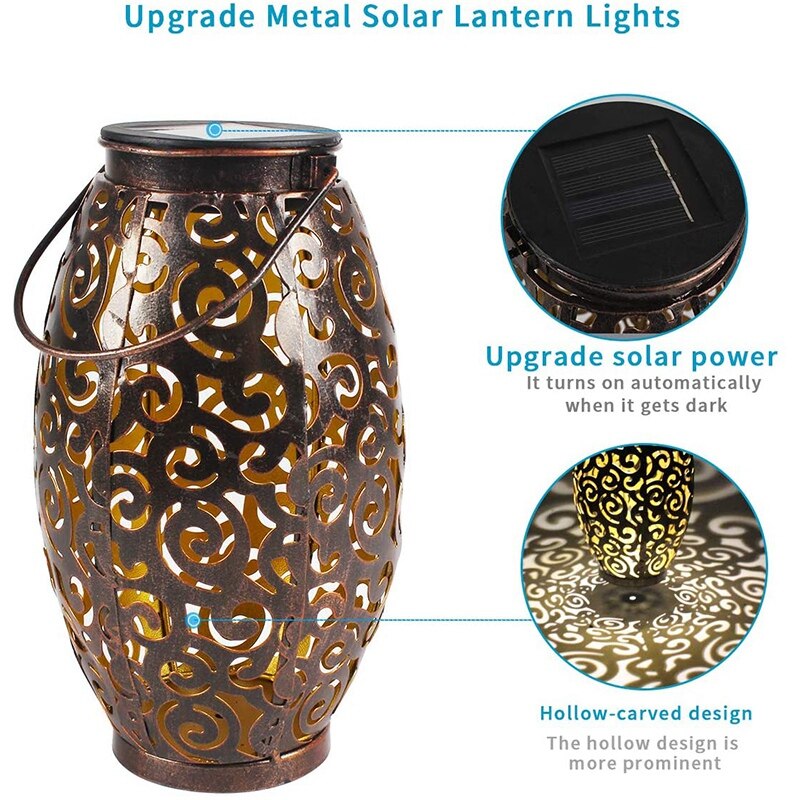 Solar Lanterns Outdoor Hanging, 2 Pack Solar Lights Outdoor Decorative, Cylinder Night Light Tree Lanterns