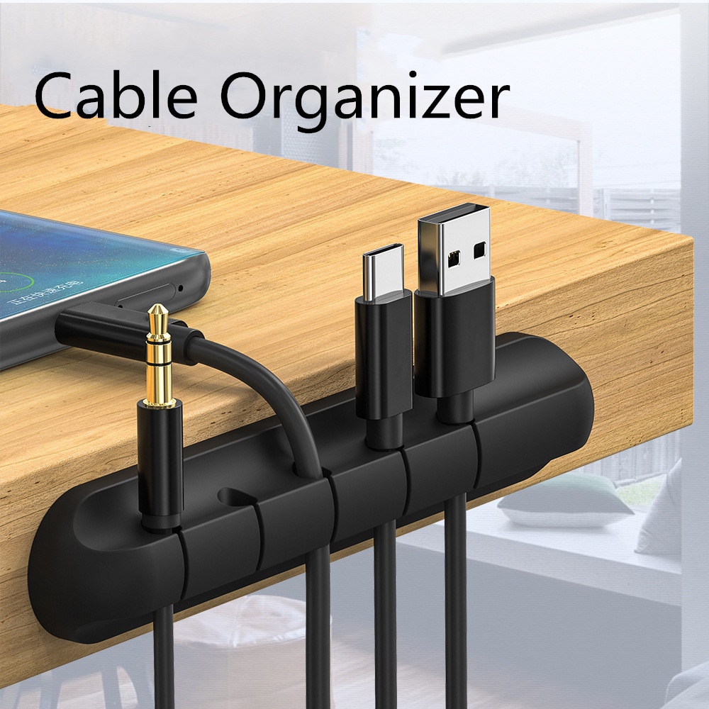 Kabel Veranstalter Silikon USB Kabel Wickler flexibel Kabel Verwaltung Clips Kabel Halfter Für Maus Kopfhörer Kopfhörer