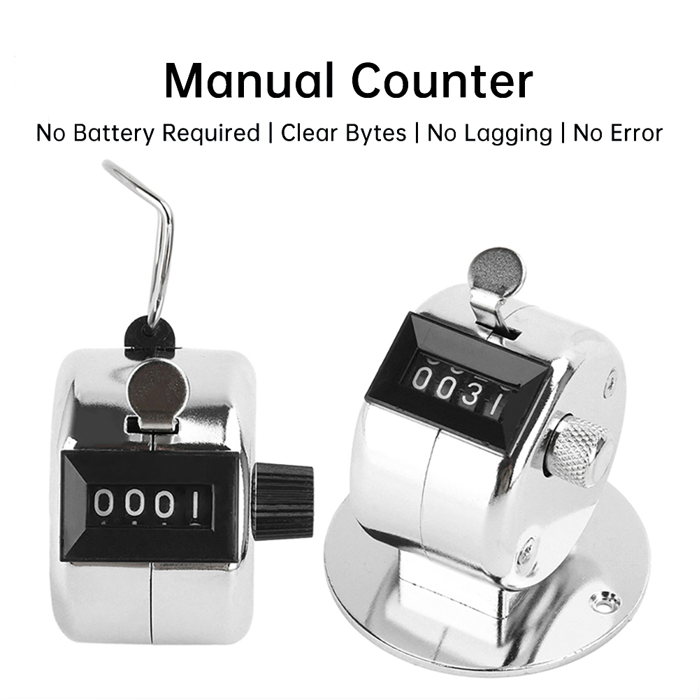 Metal Handle Tally Counter 4 Digit Number Count Clicker, Mechanical Counters Clickers Pitch Counter for Coaching, Fishing, Golf