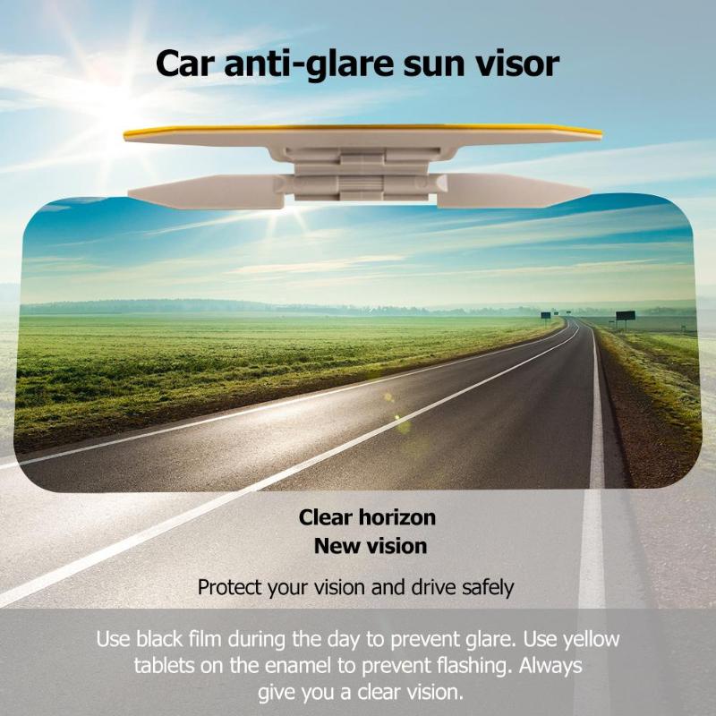 2 in 1 Auto Sonnenblende HD Anti Sonnenlicht blendend Goggle Schild Nacht Vision Rückspiegel UV Falten kippen Unten klar Aussicht Auto Styling