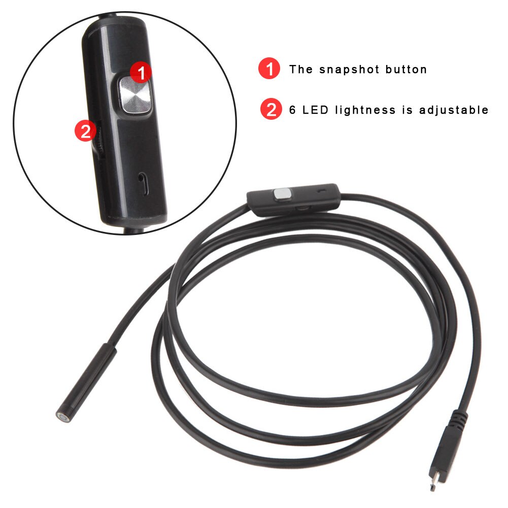 5.5mm USB Endoscoop Mini Camera Voor Android Telefoon USB OTG Endoscoop 720 p Waterdichte Inspectie Camera Met 6 LED lens Borescope