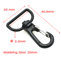 10pcs Plastic Swivel Snap Hook For Weave Paracord Lanyard Buckles Backpack Straps Webbing 15mm 20mm 25mm Black: Webbing Size 20mm