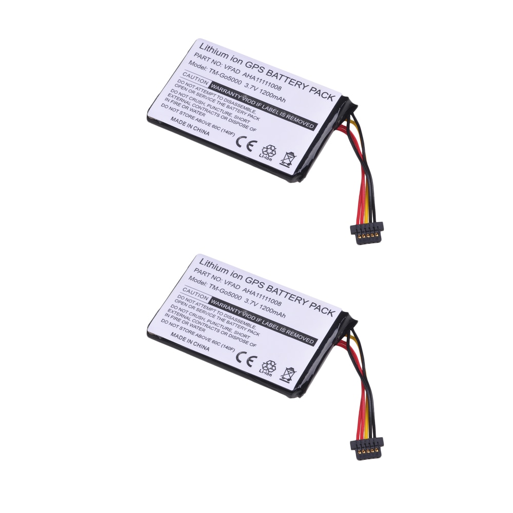 2 uds. Batería de GPS AHA11111008 VFAD batería 1200mAh 3,7 V para TomTom 4FL50 4FL60 Go 5000 GO 5100 Go 6000 GO 6100 Go 5250 Pro.