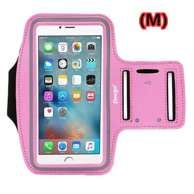 Universal Outdoor Sports Phone Holder Armband Case for apple Iphone 7 Gym Running Phone Bag Arm Band Case for xiaomi mi8 note7: Rose red-M