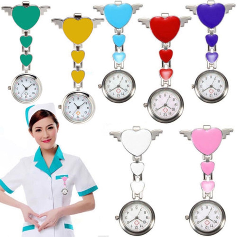 Nieuw Verpleegkundige Pocket Horloges Ronde Wijzerplaat Quartz Angel Band Broche Arts Opknoping Horloges