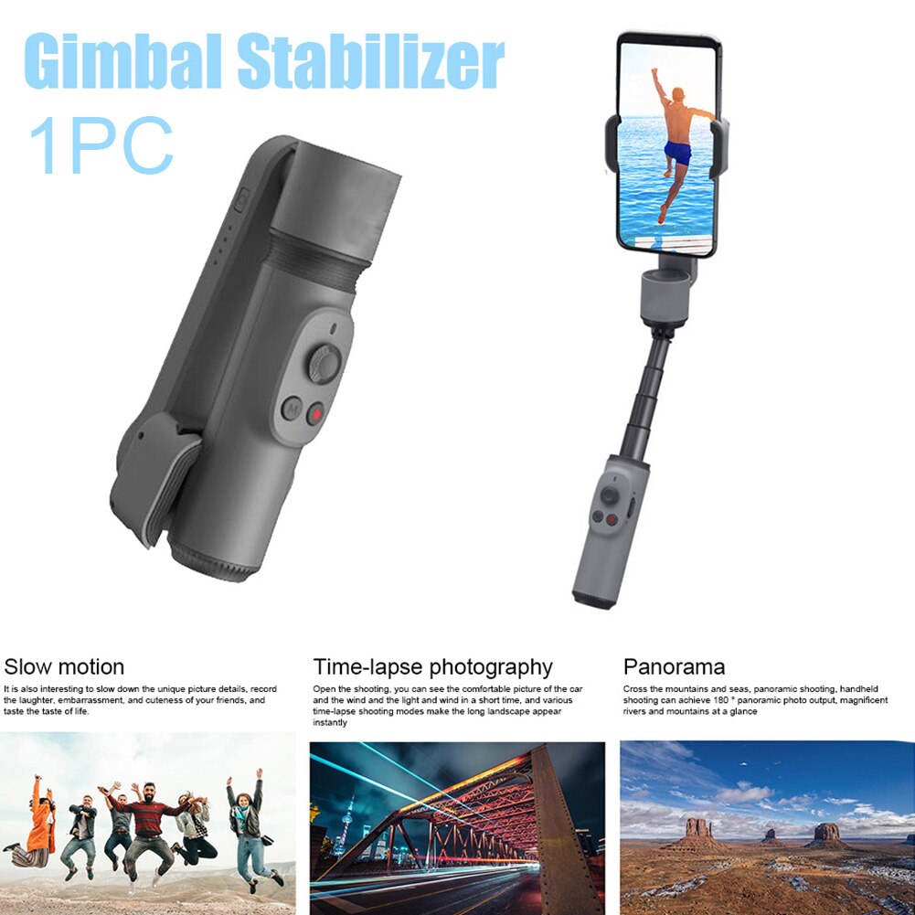 Universele, verstelbare, snelontgrendelbare, draagbare, opvouwbare, anti-shake cardanische stabilisator, live-uitzending, bluetooth, handheld selfiestick
