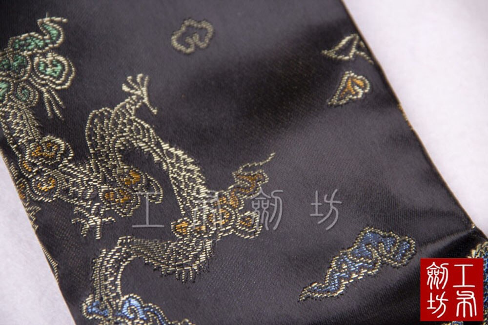 Japansk samurai sværd katana soft case sværd taske lang kvast sort dragon phoenix 130cm x 13cm