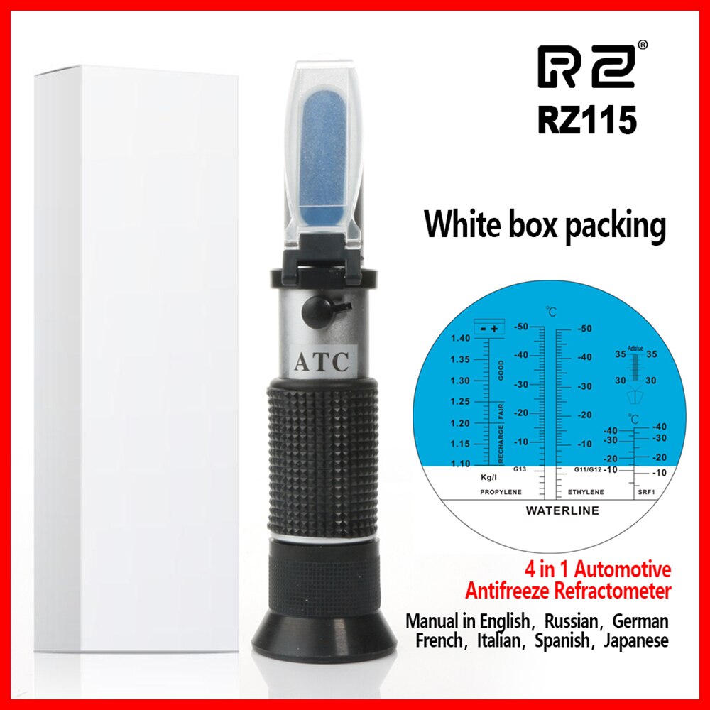RZ Antifreez Refractometer Freezing point Urea Automotive fluid Glass water tester meter ATC Tool RZ115: RZ115 white box