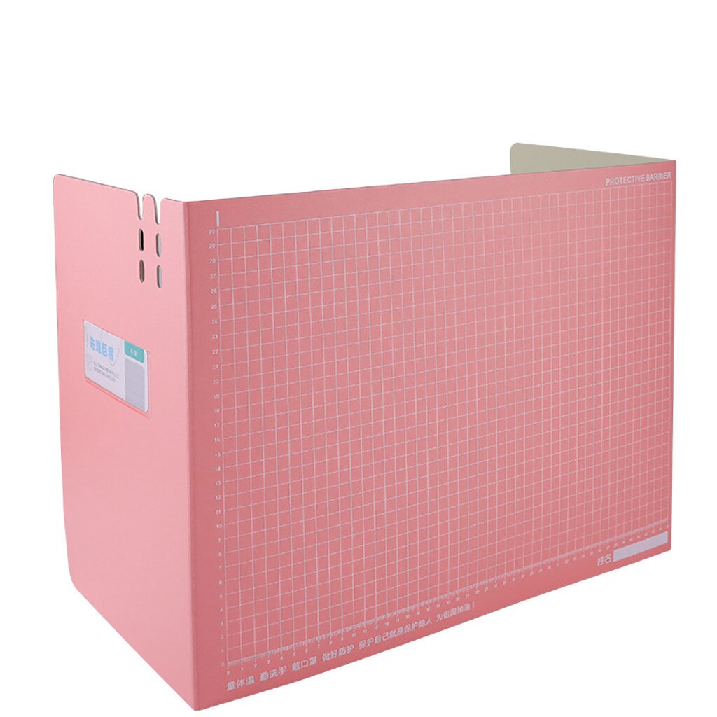 Foldable Office Desk board Sneeze Guard Portable Counter Shield for school Safety Employees Workers Office furniture partition: Pink