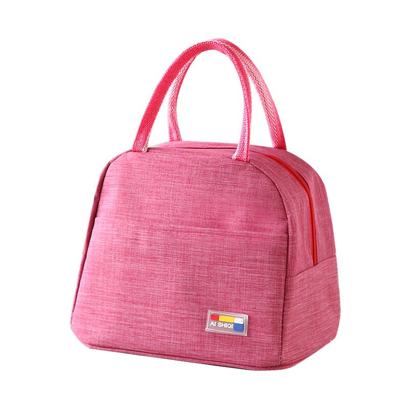 Camping Outdoor Handbag Cooler Lunch Bag Portable Thermal Insulated Lunch Box Lady Carry Picinic Food Tote Bolsa: Pink 1