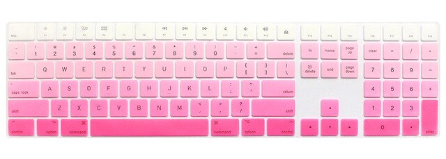 Til apple magic keyboard magisk tastatur med numerisk tastatur  mq052ll/ a  a1843 blødt silikone skin tastatur cover: Lyserød