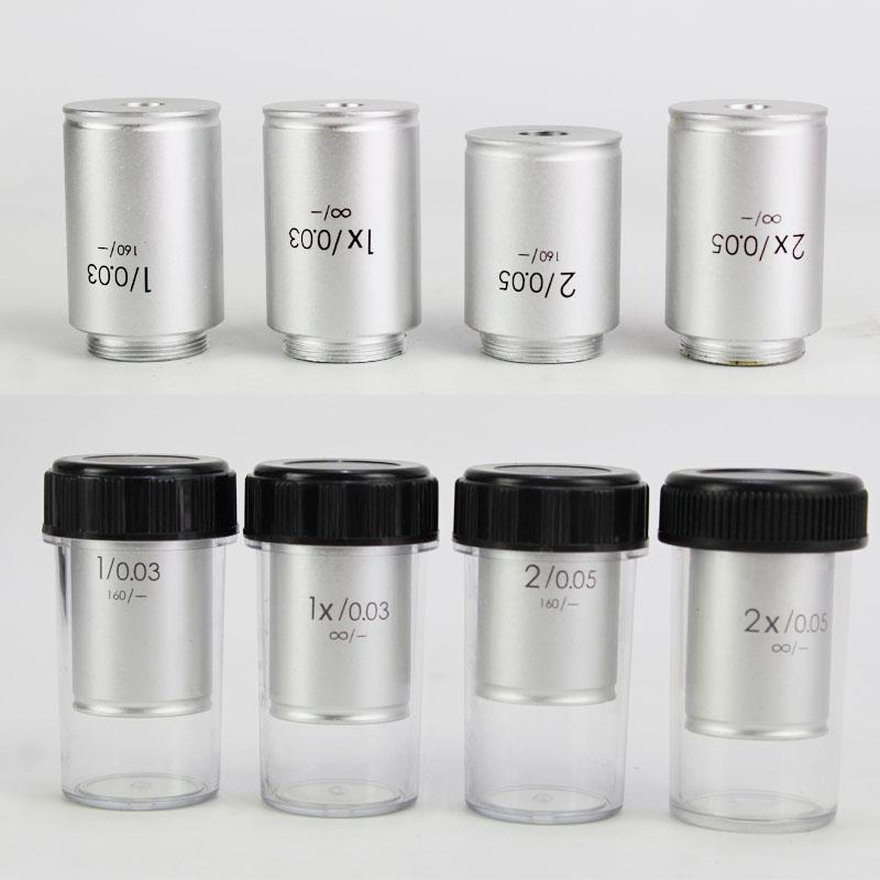 Objective Lens Microscope Low Magnification Objective Lens 1x 2x Infinity Objective Lens Microscope Accessories