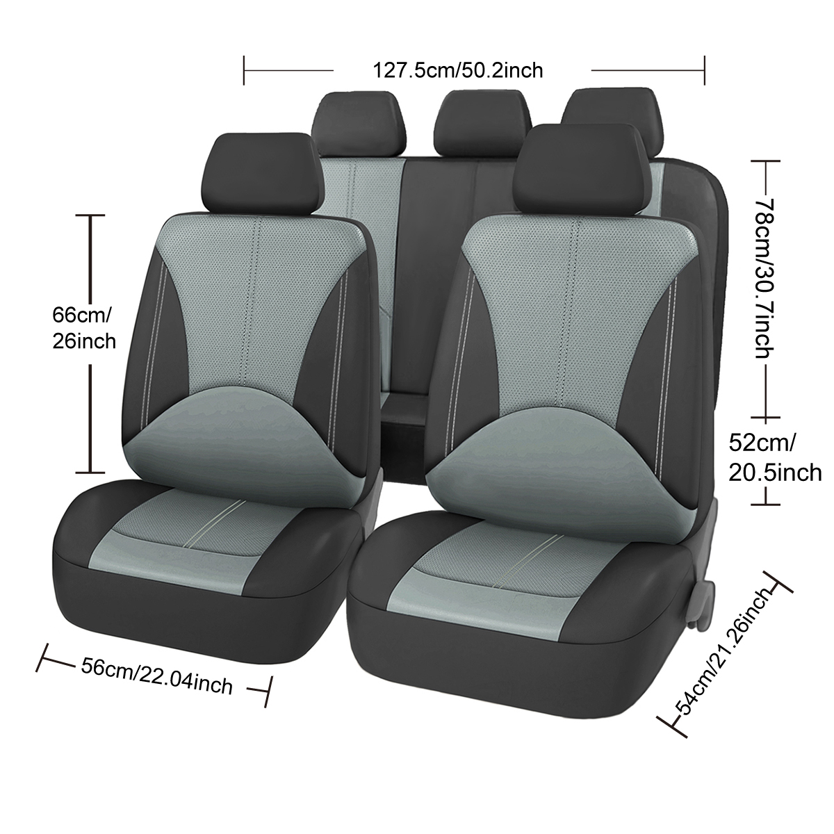 Kunstleer autostoelhoezenset Ademend autostoelkussen Universele, volledig verpakte stoelhoes Compatibel met airbag