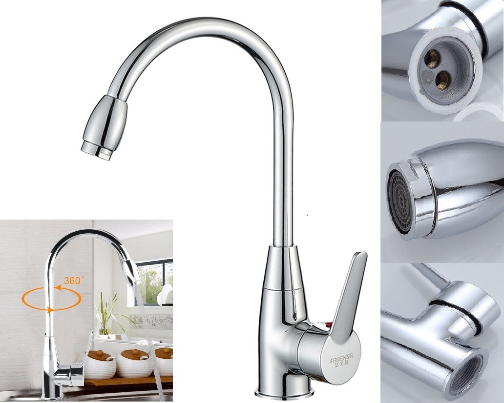 Rotatable and Cold Water Kitchen Sink Faucet Mixer Sink Faucet Kitchen Accessories (Without the Hoses)