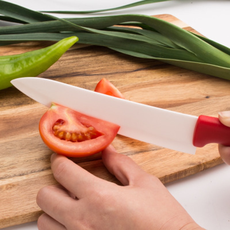Keramische Messen keukenmessen 3 4 5 6 inch koksmes Baby extra voedsel mes wit zirconia blade Rood handvat