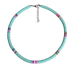 Colliers de perles en vinyle pour femmes et filles, fait à la main, coloré, à la , pour la plage, pour les , été: 5