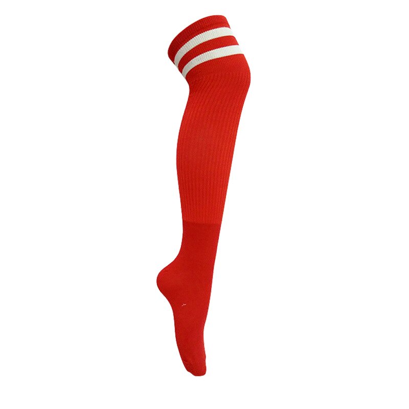 Professionelle Erwachsene kinder Lange Team fußball socken Über Knie-hohe Baumwolle gestreiften kinder Socken Männlich Weiblich Sport Fußball socken: red / kids size 26-36