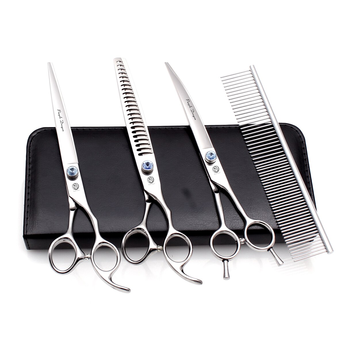 Pet Scissors Purple Dragon Brand 8" Japanese 440C Thinning Shears 3004# Dog Hair Scissors Pet Scissors Set Add Bag