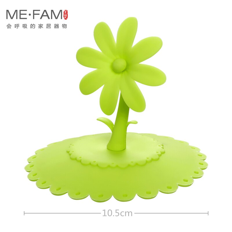 Me.fam 1 stuks schattige 3d kanten bloemen zonnebloem siliconen beker deksel 10.5 cm afdichting stofdichte hoes voor glazen keramische plastic mok