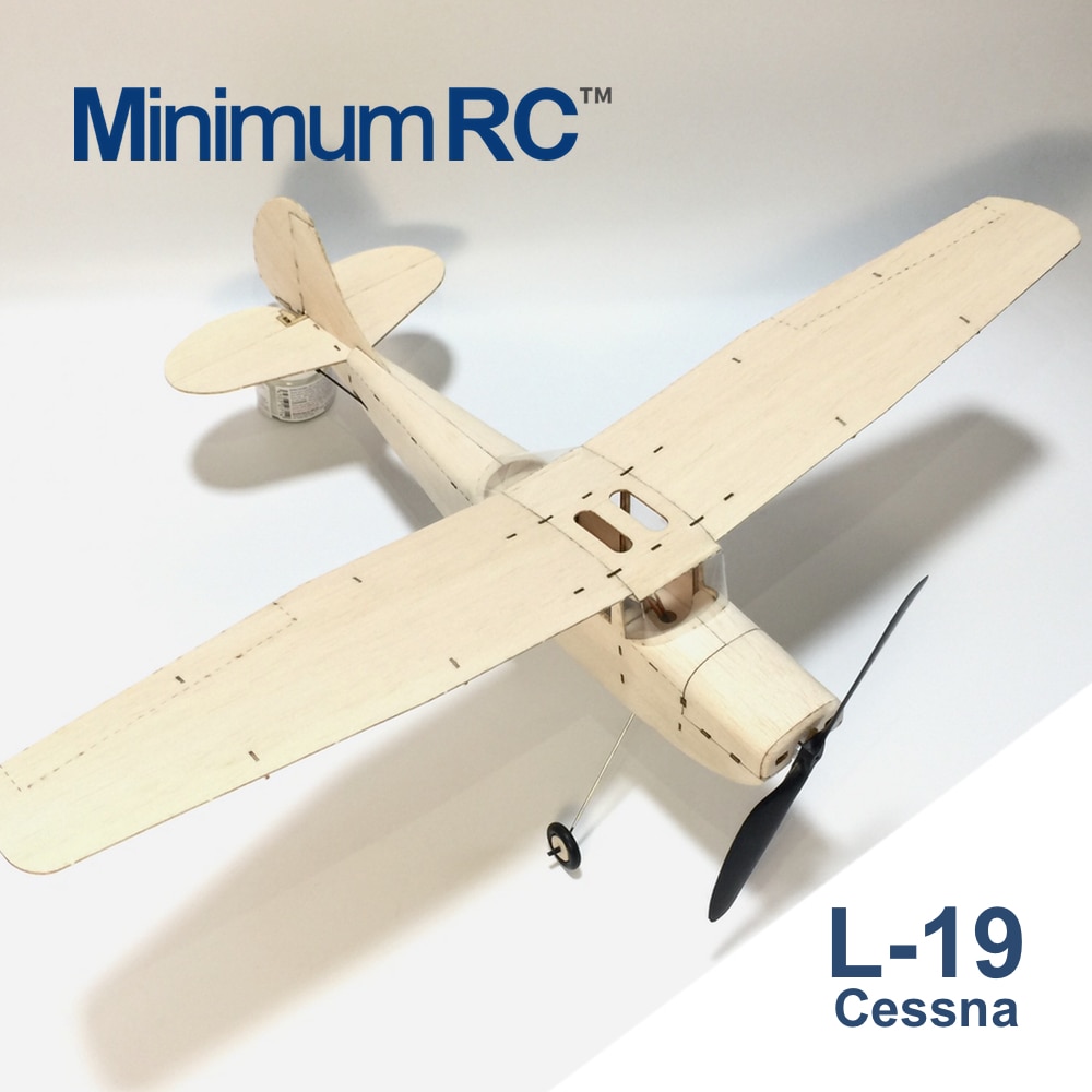 Mini cessna diy rc balsahout vliegtuig model  l19