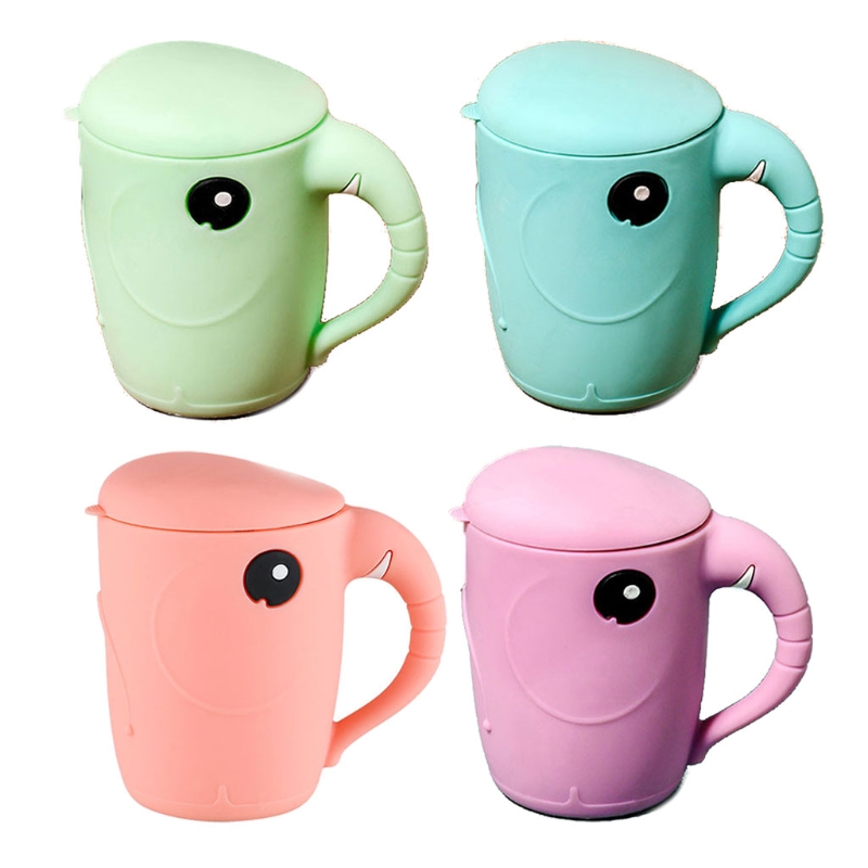 Baby Feeding Cups Cute Cartoon Baby Learning Cups Toddlers &amp; Kids Silicone Cup 24BE