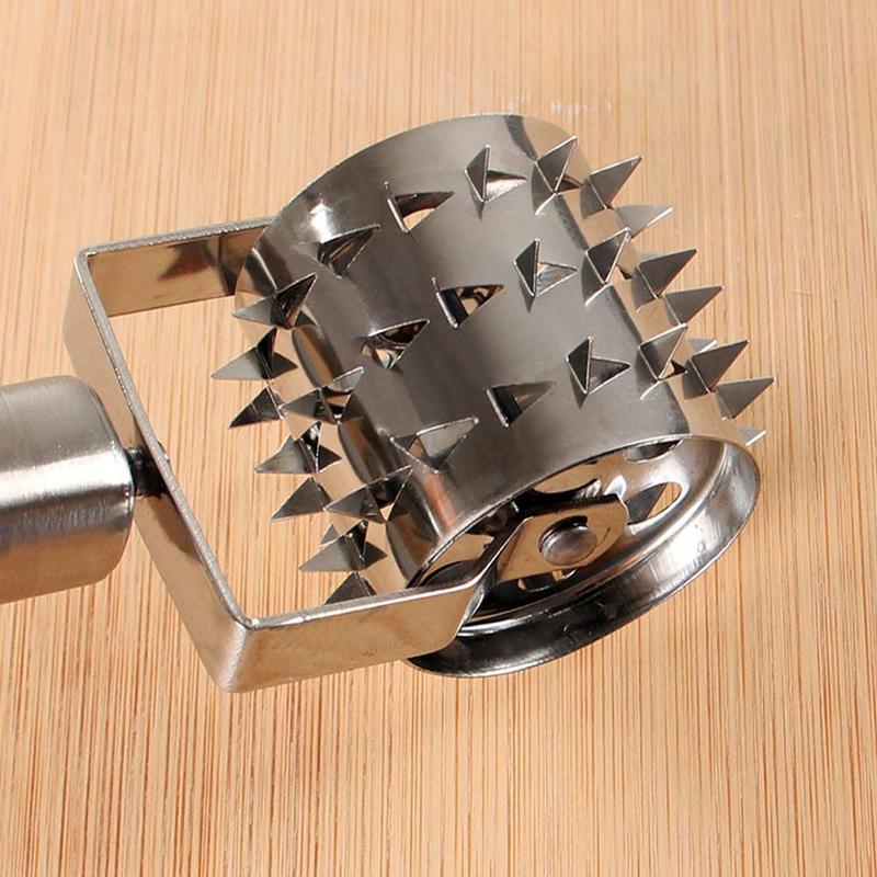 Stainless Steel Rotating Meat Tenderizer Hammer Claws Needle BBQ Poultry Grilling Tools Kitchen Meat Mallet Pork Steak J5O8