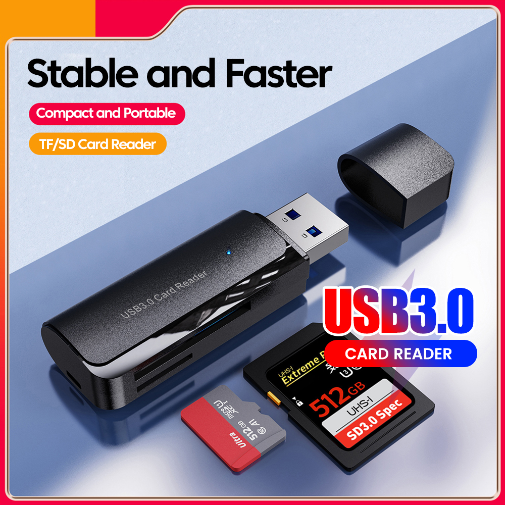 Lettore di schede USB 3.0 2 in 1 Lettore di schede di memoria da USB 3.0 a SD TF Adattatore per lettore di schede Flash Drive USB per PC Laptop Accessori