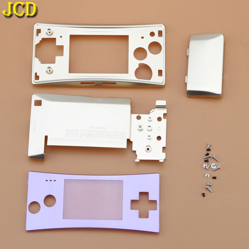 JCD – coque de boîtier métallique 4 en 1 pour nintendo GameBoy, avec vis, couvercle avant et arrière, Micro GBM, support de batterie: B